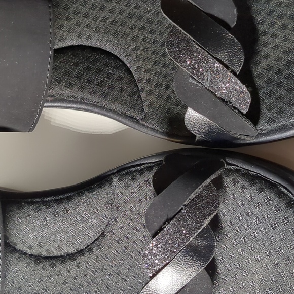 Skechers Black Sparkly Wedge Sandals - Picture 12 of 13